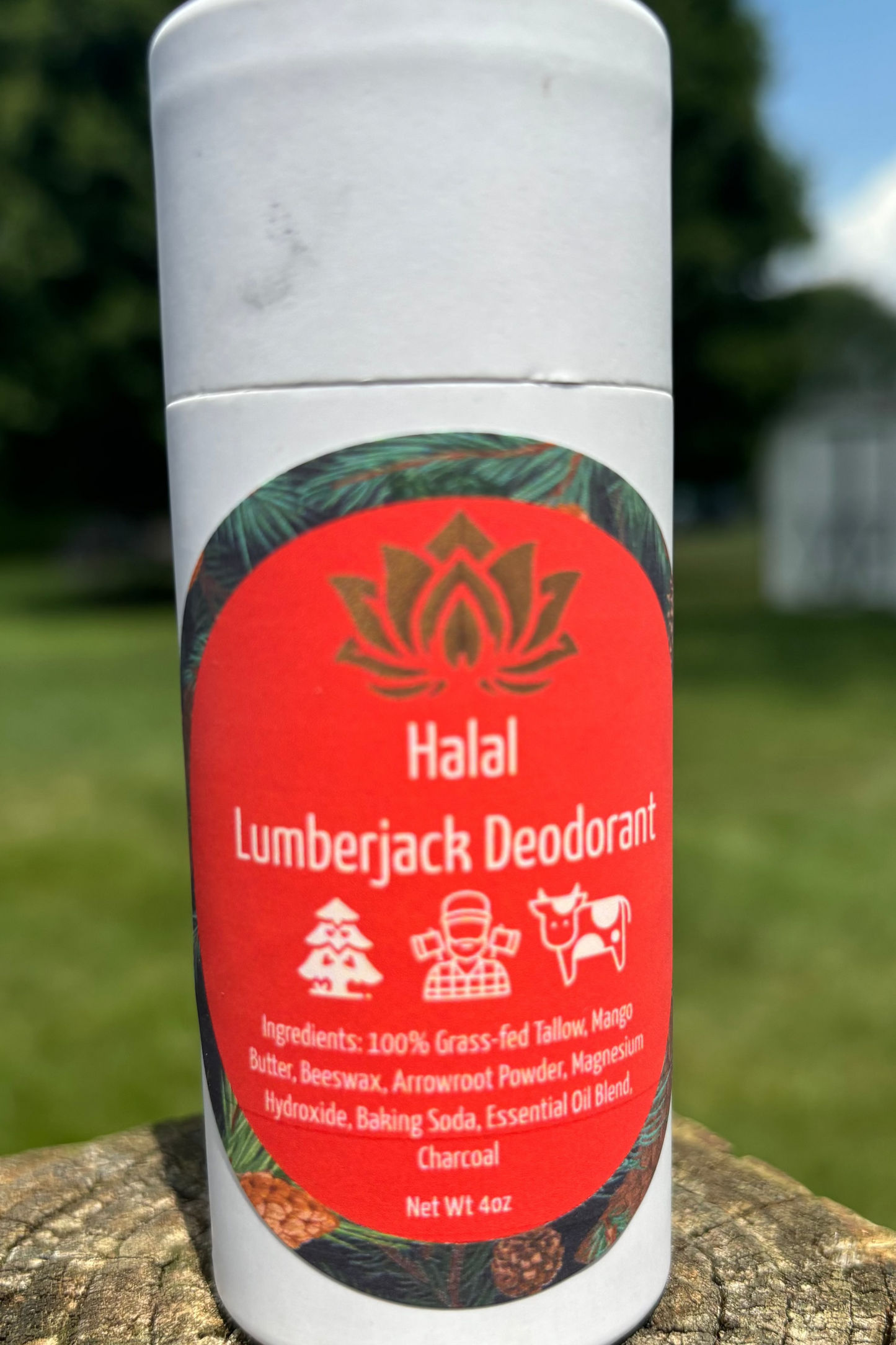 100% natural halal tallow deodorant – aluminum-free, long-lasting freshness, and skin-nourishing ingredients.