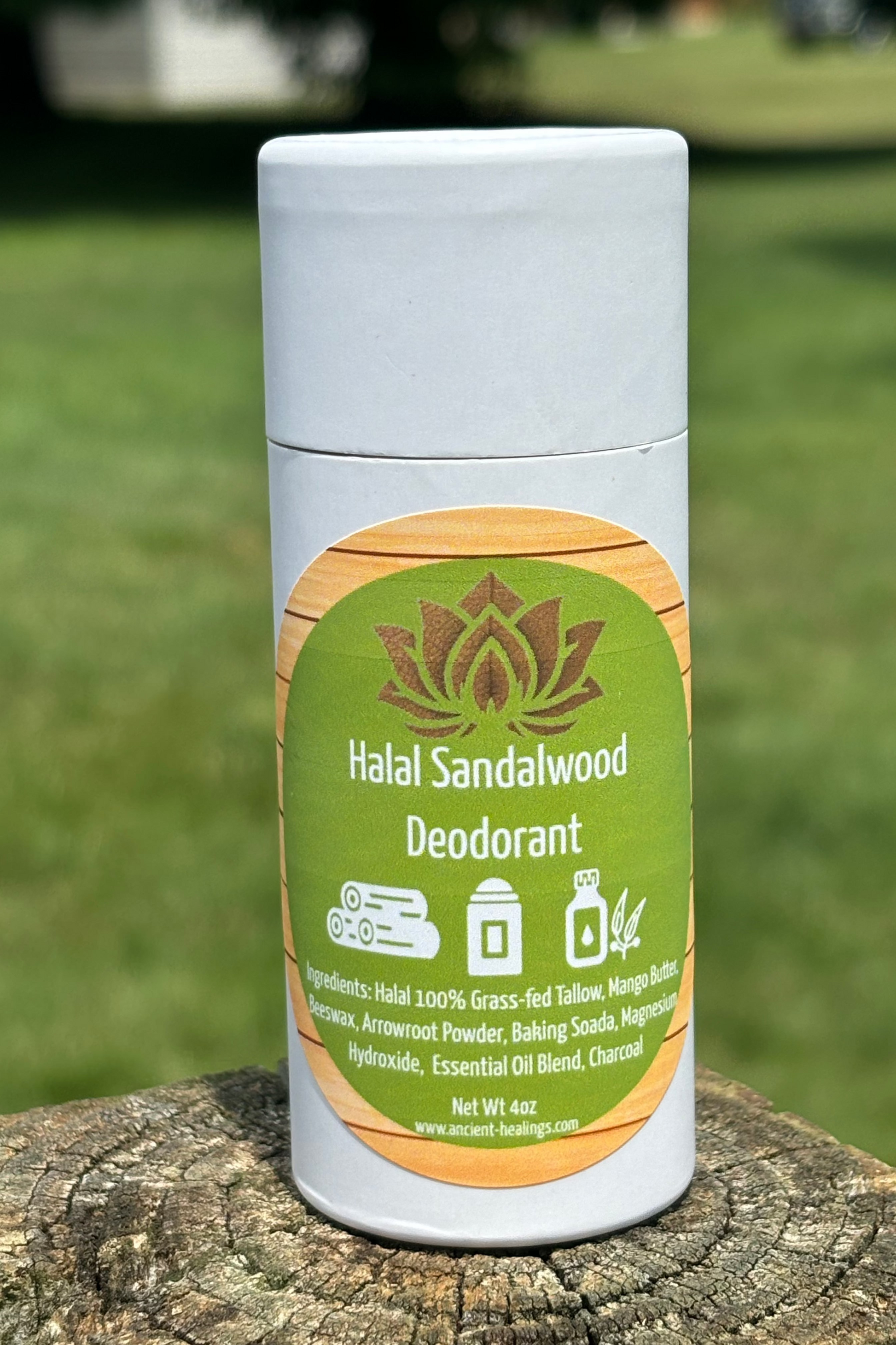 100% natural halal tallow deodorant – aluminum-free, long-lasting freshness, and skin-nourishing ingredients.