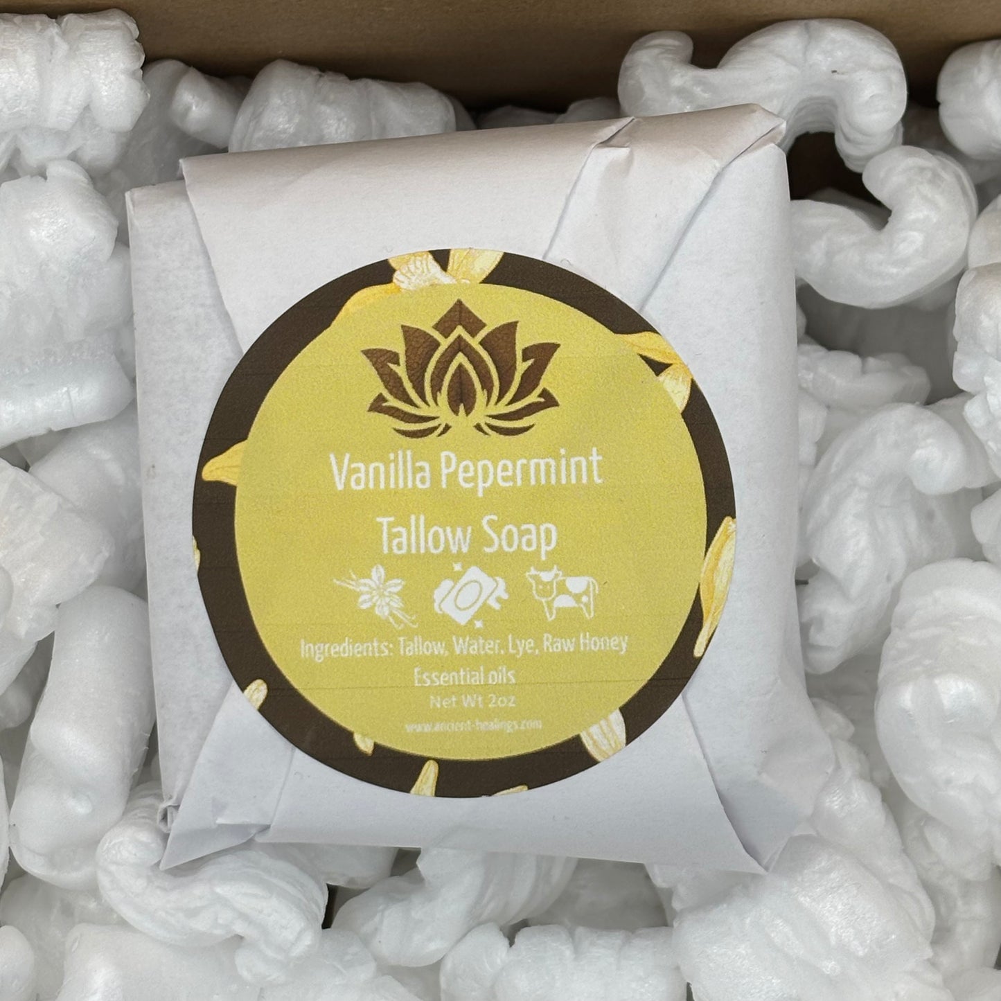 beef tallow soap with essential oils and raw honey