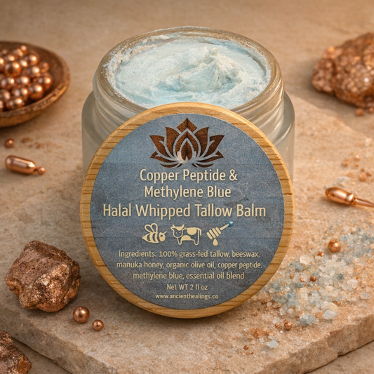 Methylene Blue & Copper Peptide Halal Whipped Tallow Balm (6 balms)