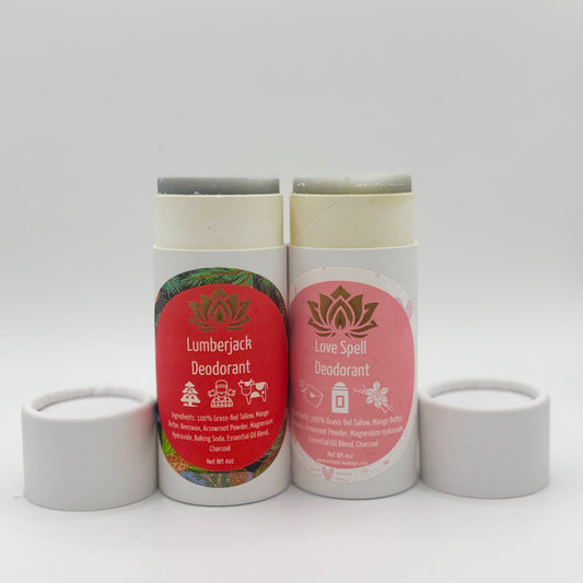 male and female natural aluminum free beef tallow deodorant