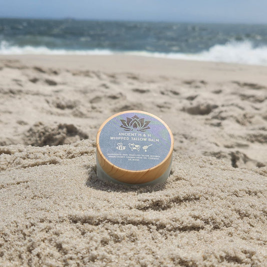 Rich, creamy whipped tallow balm made from grass-fed beef tallow for deep hydration & skin nourishment.